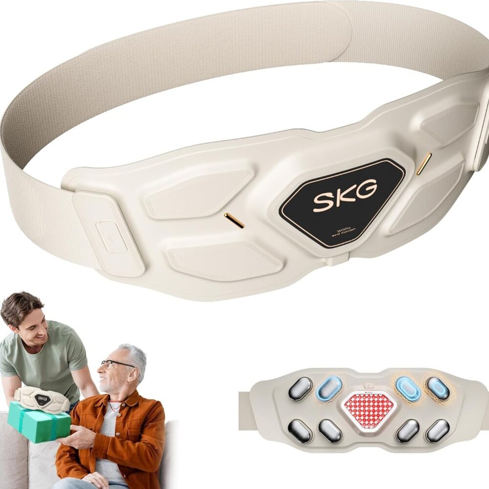 SKG Lower Back Vibrating Massager Adjustable Cordless Heating Pad Infrared W9PRO